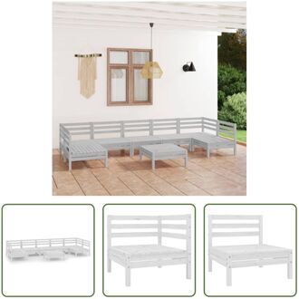 loungeset Grenenhout - Wit - 63.5 x 63.5 x 62.5 cm - modulair design