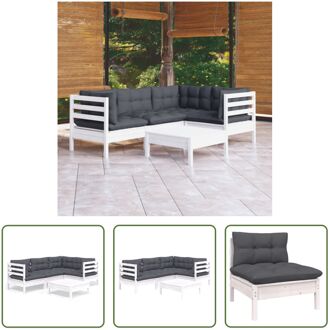 Loungeset - Grenenhout - Wit - 63.5 x 63.5 x 62.5 cm - Montage vereist