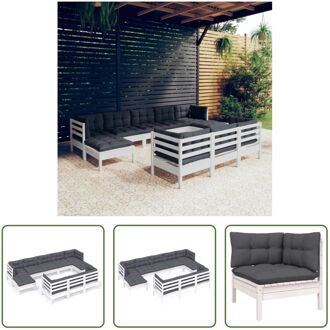 loungeset Grenenhout - wit - 63.5x63.5x62.5 cm - incl - kussens