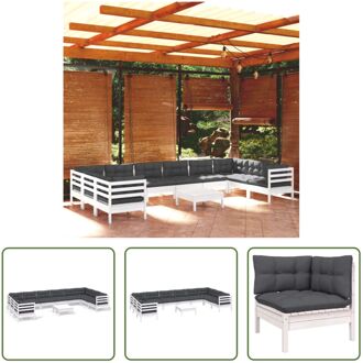 Loungeset - Grenenhout - Wit - 63.5x63.5x62.5 cm - Inclusief kussens