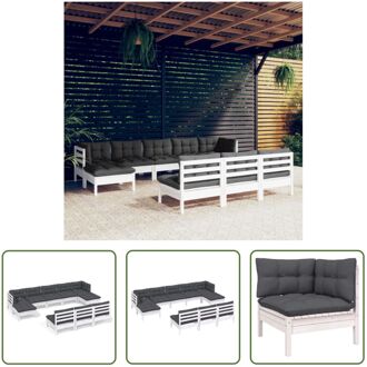 Loungeset - Grenenhout - Wit - 63.5x63.5x62.5 cm - Inclusief kussens