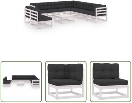 Loungeset - Grenenhout - Wit - 70x70x67 cm