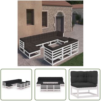 Loungeset - Grenenhout - Wit - 70x70x67cm - Inclusief kussens