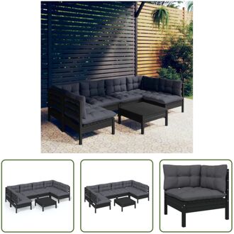 Loungeset Grenenhout - Zwart - 63.5 x 63.5 cm - Montage vereist