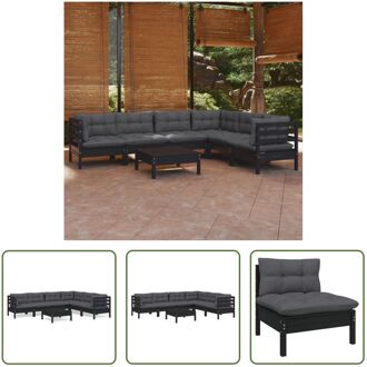 Loungeset Grenenhout - Zwart - 63.5x63.5 cm - Montage vereist