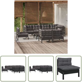 Loungeset Grenenhout Zwart 63.5x63.5x62.5 cm - Modulair design