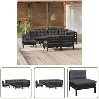 Loungeset Grenenhout Zwart - 63.5x63.5x62.5 cm - Modulair