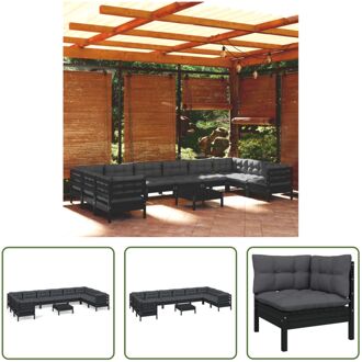 Loungeset Grenenhout - Zwart - 63.5x63.5x62.5 cm - Montage vereist