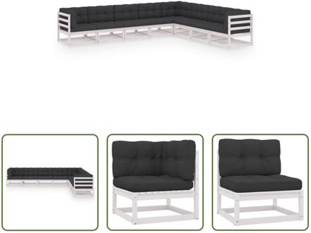 loungeset Grenenhouten - Tuinmeubelen - 70x70x67 cm Wit