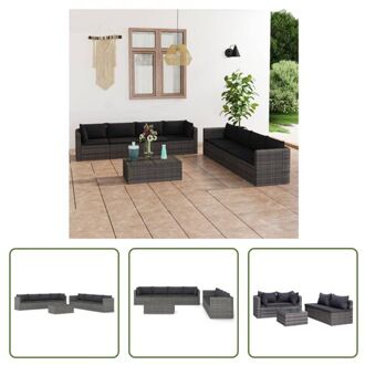 Loungeset Hoekbank Grijs 72x72x63 cm - PE-rattan - Waterbestendig