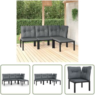 Loungeset Hoekstoel PE-rattan - 62 x 62 x 68 cm - Zwart