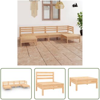 Loungeset Hout - Grenenhout - 63.5 x 63.5 x 62.5 cm - Modulair Bruin