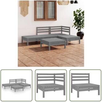 Loungeset - Hout - Grijs - Grenenhout - 63.5 x 63.5 x 62.5 cm - Modulair