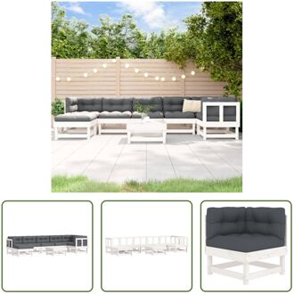 Loungeset - Houten - Wit - 61x60.5x62cm - Modulair