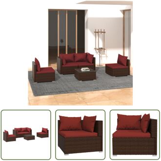 Loungeset Luxe Bruin PE-rattan - 70x70x60.5 cm - Modulair Design