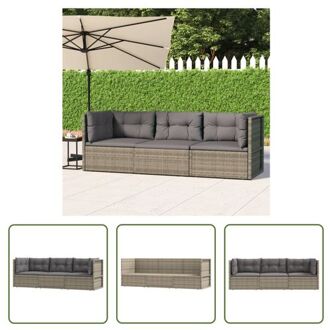 Loungeset Luxe Grijs - Hoekbank 54x54x24.5/38/50/55 cm - Middenbank 54x54x55 cm - Inclusief 2