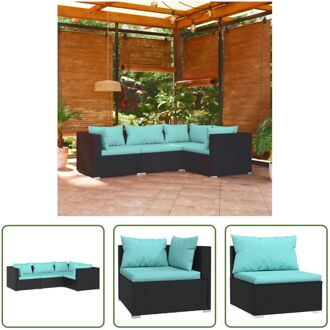 Loungeset - Luxus - Tuinmeubelen - 70 x 70 x 60.5 cm - Met comfortabele kussens - Zwart