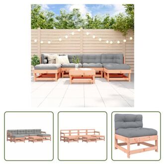 Loungeset Massief Douglas - Tuinmeubelen - 62x62x70.5 cm - Grijs Bruin