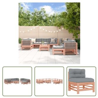 Loungeset Massief Douglashout - Tuinmeubel - 57.5 x 63.5 x 60 cm - Grijs Bruin