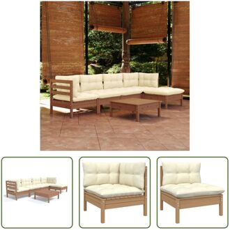 Loungeset Massief Grenenhout - 63.5 x 63.5 x 62.5 cm - Honingbruin