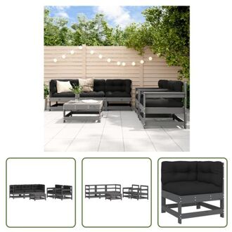 Loungeset Massief Grenenhout - Grijs - 62x62x70.5 cm - Modulair