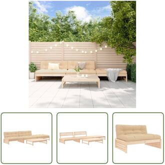 Loungeset Massief Grenenhout - Tuin - 120x95x69 cm - Modulair Bruin