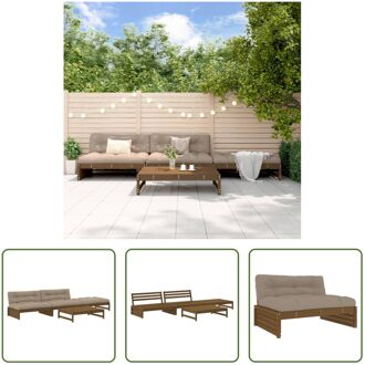 Loungeset Massief Grenenhout - Tuinmeubelen - 120x95x69cm - Honingbruin