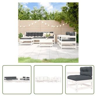 Loungeset - Massief grenenhout - Wit - 62x62x70.5 cm - Modulair design