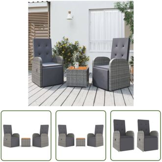 Loungeset Modern - Tuinstoel grijs - 57x69x106 cm - Verstelbaar