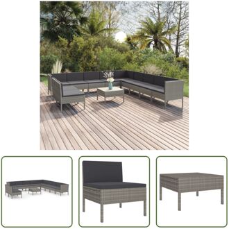 Loungeset Modulair - 60 x 60 x 35 cm - Grijs - PE-rattan