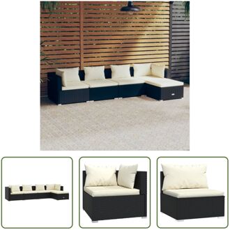 Loungeset Modulaire s - Tuinmeubelen - 70 x 70 x 60.5 cm - Stof kussens 100% polyester Zwart