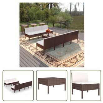 Loungeset Modulaire Tuinmeubelset - Bruin - 60x60x35 cm - Weerbestendig