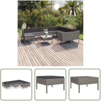 Loungeset Modular - Grijs - 60 x 60 x 35 cm - PE-rattan