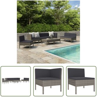 Loungeset Modular - Grijs - 69x69x69 cm - PE-rattan