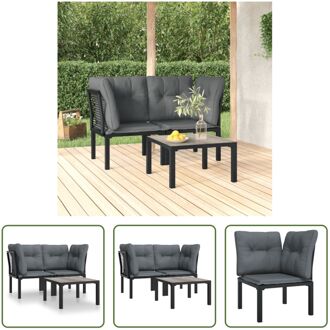 Loungeset - Modular - Tuinmeubelen - 55x55x31 cm - Stabiel frame Zwart