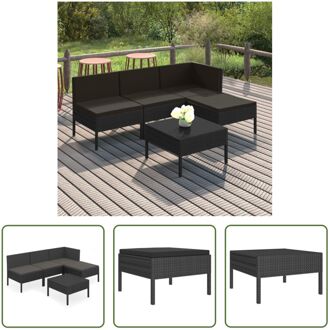 Loungeset Modular - Tuinmeubelen - Zwart - 60x60x35cm - PE-rattan