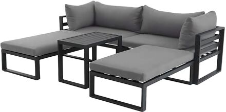 Loungeset Modulo - Aluminium - Antraciet - 4 Personen