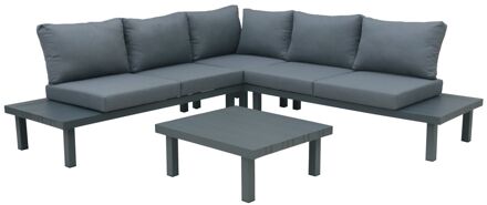 Loungeset Narbonne - Aluminium - Antraciet - 4 Personen