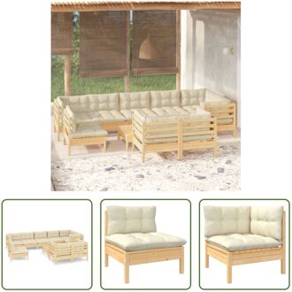 Loungeset Out - Crème - Grenenhout - 63.5x63.5x62.5cm - Modulair