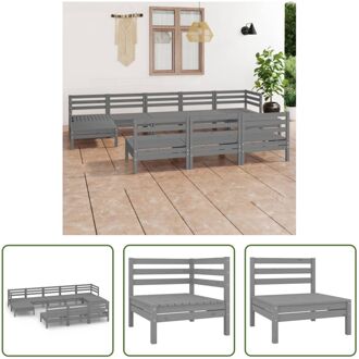 Loungeset Pallet - 63.5 x 63.5 x 62.5 cm - Grijs - Massief grenenhout