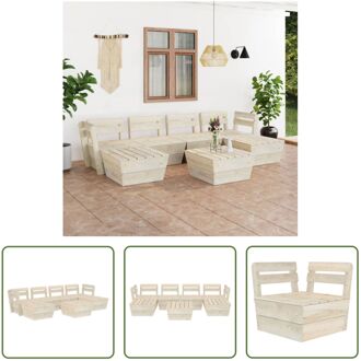 loungeset pallet 7-delig - 60 x 60 x 65 cm - geïmpregneerd vurenhout Beige