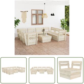 Loungeset Pallet 9-delig 60 x 60 x 65 cm Geïmpregneerd vurenhout Beige