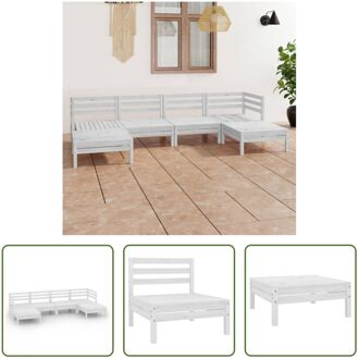 Loungeset Pallet Grenenhout - 63.5 x 63.5 x 62.5 cm - Wit