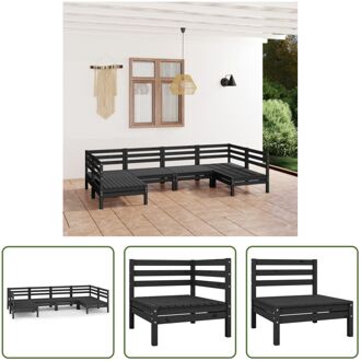 Loungeset Pallet Grenenhout - 63.5 x 63.5 x 62.5 cm - Zwart