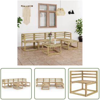 Loungeset Pallet - Grenenhout - Modular - 64x64x70cm - Groen Bruin