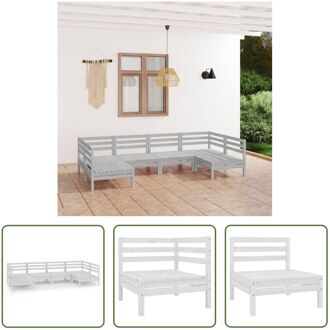 Loungeset Pallet Grenenhout - Wit - 63.5 x 63.5 x 62.5 cm