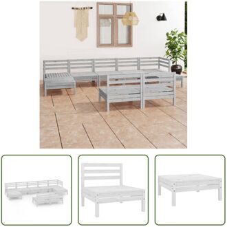 Loungeset Pallet - Grenenhout - Wit - 63.5x63.5x62.5 cm - Modulair Design