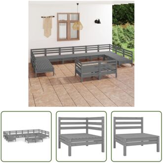 Loungeset Pallet Grijs - 63.5 x 63.5 x 62.5 cm (L x B x H) - Massief Grenenhout