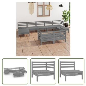 Loungeset Pallet Grijs - 63.5x63.5x62.5 cm - Massief Grenenhout