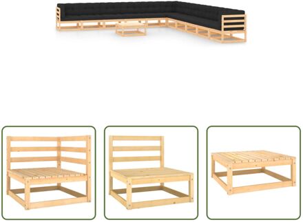 Loungeset Pallet - Tuinmeubelen - 70x70x67 cm - Antraciet kussen Grijs